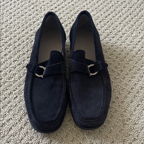 Men's Black Suede Loafers - Picture 1 of 5